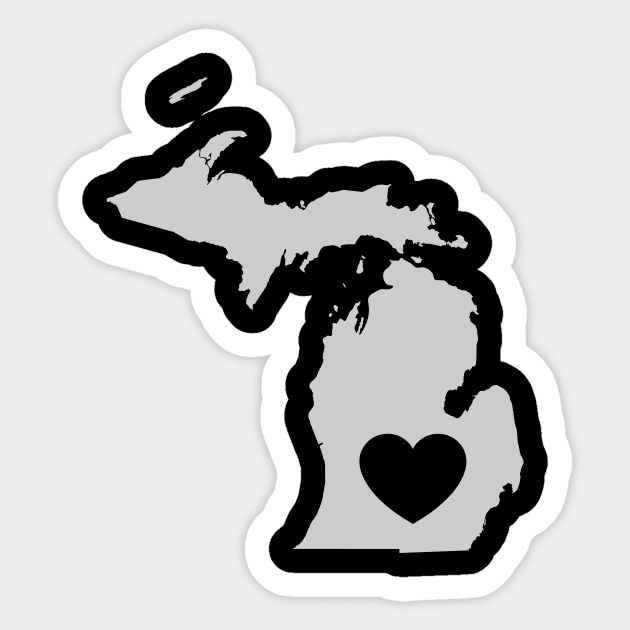 Michigan Love Heart Sticker by helloshirts